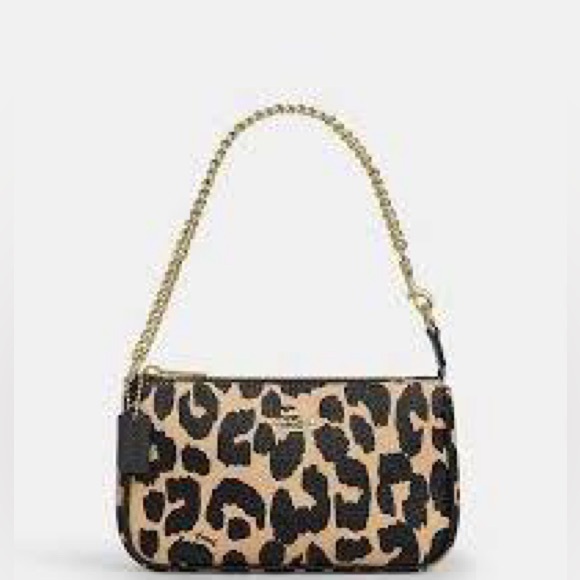 Coach Nolita 19 Leopard Print with Gold Chain - Picture 1 of 7